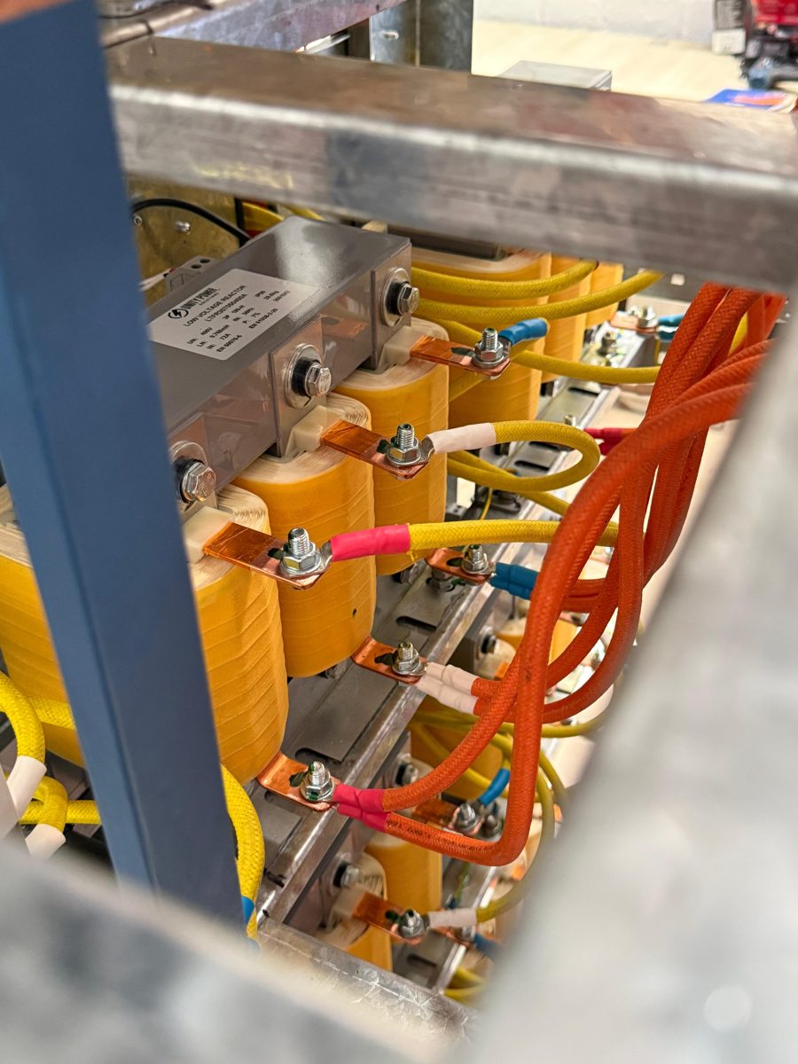 Unity Power Solutions detuned reactors installed inside a PFC panel